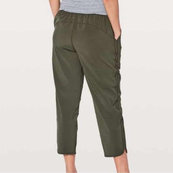 Lululemon Keep It Classic Crop Olive Green Pants size 12 - Picture 2 of 8